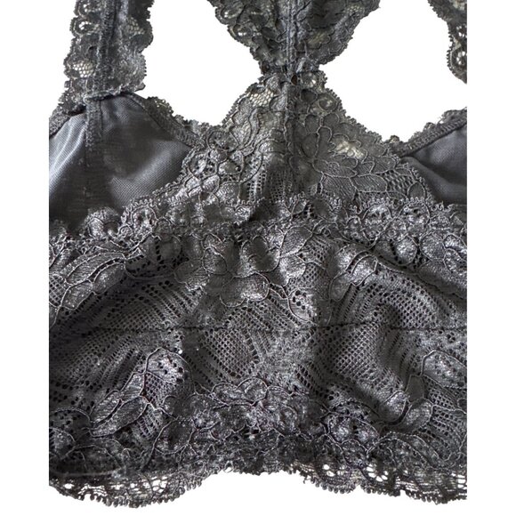 Lace Bralette Racerback In Gray By Flawless - Picture 4 of 7